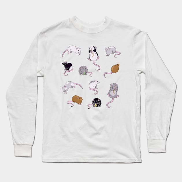 Rats, Rats, Rats Long Sleeve T-Shirt by rachelka